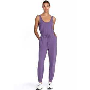JOHNNY WAS Calme Purple Drawstring Knit Jumper Jumpsuit Small
